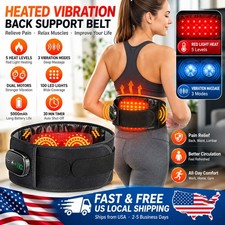 Red Light Therapy Heated Massage Belt Lower Waist Support Vibration Massager Pad
