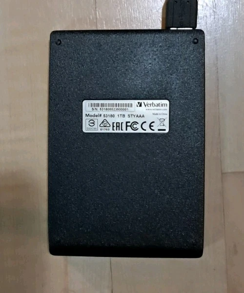 Verbatim Mod. 53180, 1 TB Festplatte für Smart TV, USB 3 - Bild 2 von 3