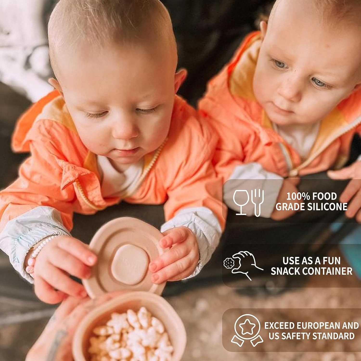 Moonkie 4oz Silicone Baby Food Storage Jars w/ Airtight Lids – Reusable & Safe