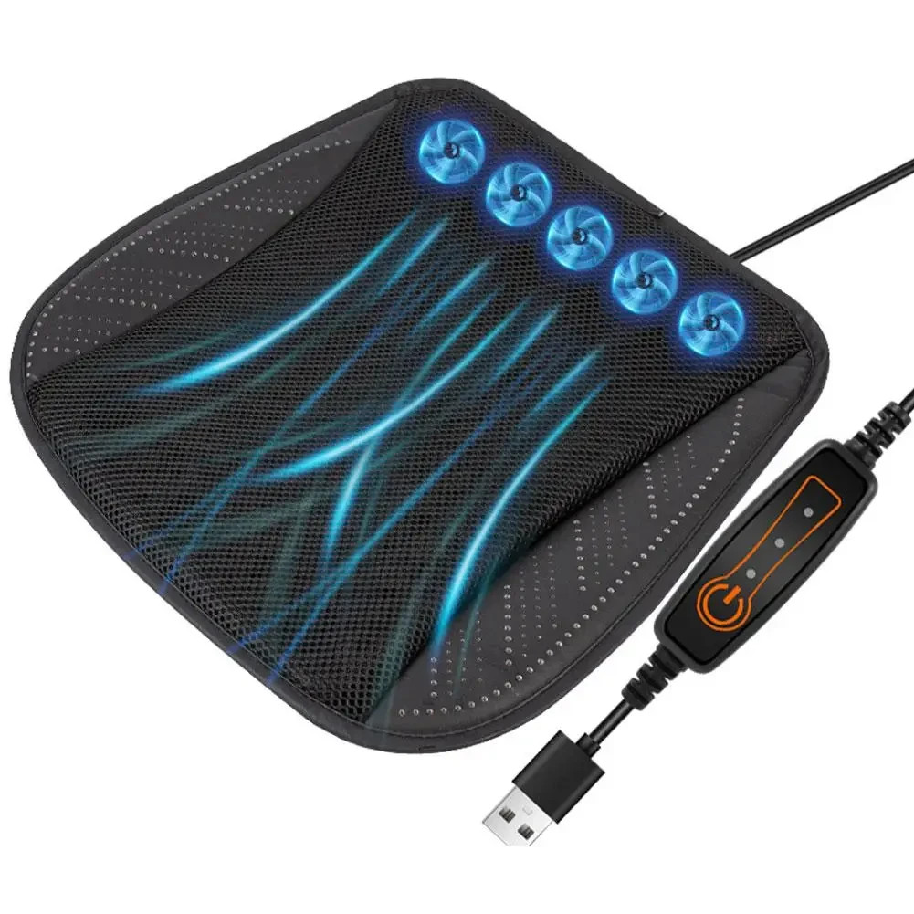 Cuscino - Ventilato Rinfrescante Coprisedile Auto USB Condizionatore Aria Fredda - Miniatura 2