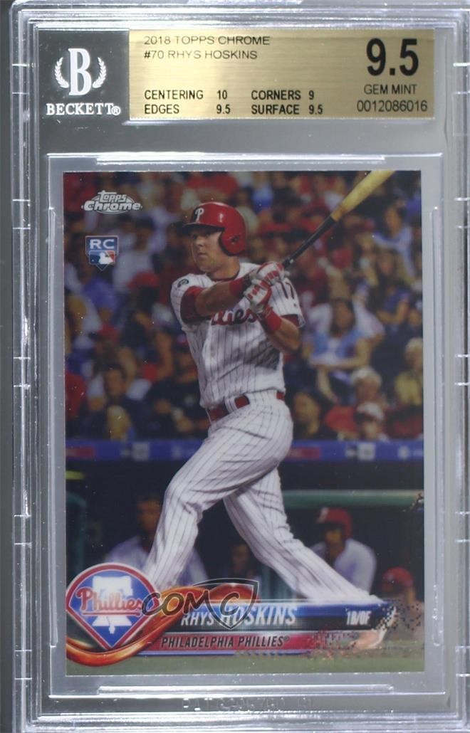 2018 Topps Chrome Rhys Hoskins (Batting) #70 BGS 9.5 GEM MINT 1h1