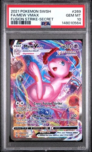 2021 Pokemon Fusion Strike Mew Vmax Full Art #269 GEM MT PSA 10 Secret Alt Art