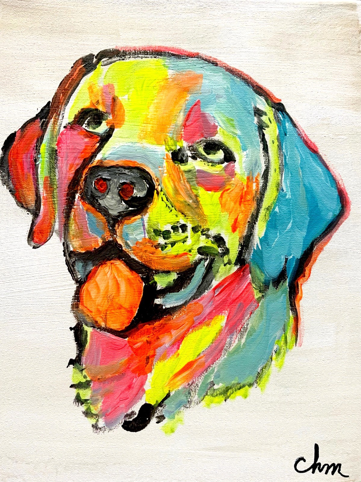 11 x 14 CHM ORIGINAL EXPRESSIONISM HANDMADE SIGNED COLORFUL PAINTING ON CANVAS