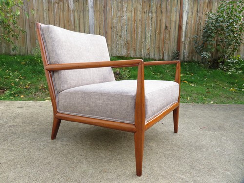 New Upholstery T.H ROBSJOHN GIBBINGS LOUNGE CHAIR & OTTOMAN Footstool; MCM Vtg - Picture 9 of 21