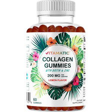 Hydrolyzed Collagen Gummies 200mg with Vitamin C Zinc Biotin Skin Hair Nails Sup