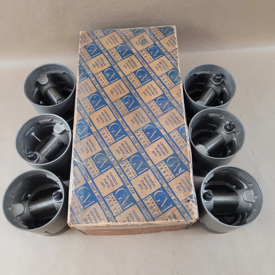 6 nuevos pistones NOS GM Bohnalite .030 de gran tamaño 1937-1940 Oldsmobile 6 cilindros Foto 3 de 4