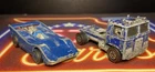 Hot Wheels Redline Lot Of 2 - Blue Semi Cab & Blue Painted American Victory