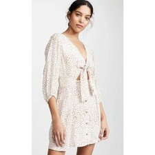 Faithfull the Brand Trinidad Tie-Front Cutout Mini Dress Size 2