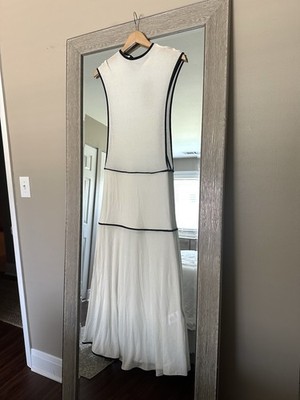 Meshki Aris Sleeveless Sheer White And Black Maxi Dress NWT Size Small