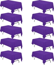 BRILLMAX 10 Pack Purple Tablecloths for 6 Foot 60x102 In, 10 Pack,