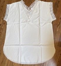 Vintage NEW Avon Private Treasures Lacy Lightweight Cotton Nightshirt MED 12-14