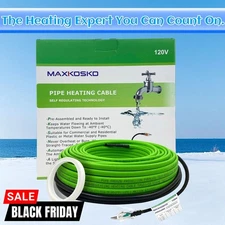 MAXKOSKO Self-Regulating Pipe Heat Tape for Pipe Freeze Protection, Pipe heating