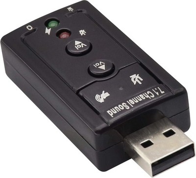 USB 2.0 Virtual 7.1 Surround Soundkarte mit 3,5-mm-Anschlüssen Schwarz