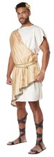 Adult Greek God Toga Costume by California Costumes, L/XL, Cream/Gold