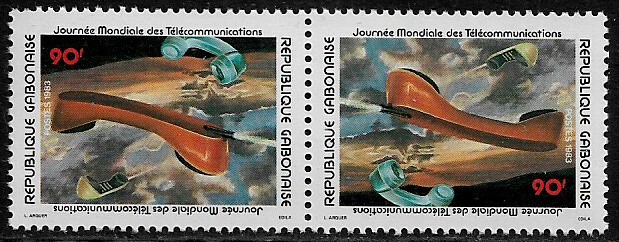 Gabon #537a MNH Pair - Telecommunications Day (b)
