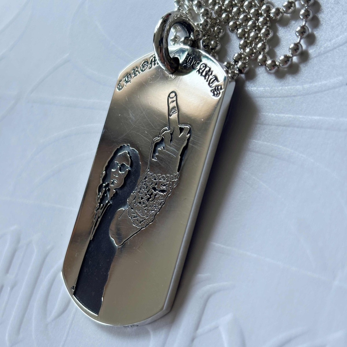 アクセサリー Chrome Hearts Dog Tag U.S.A. Chrome Hearts American Flag RS Richard S Dog Tag Silver Necklace
