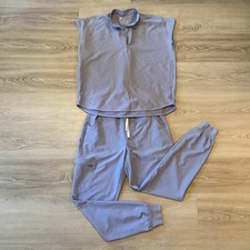 FIGS Vapor Blue Zamora Jogger Rafaela Oversized Top Scrub Set Uniform Small / XS