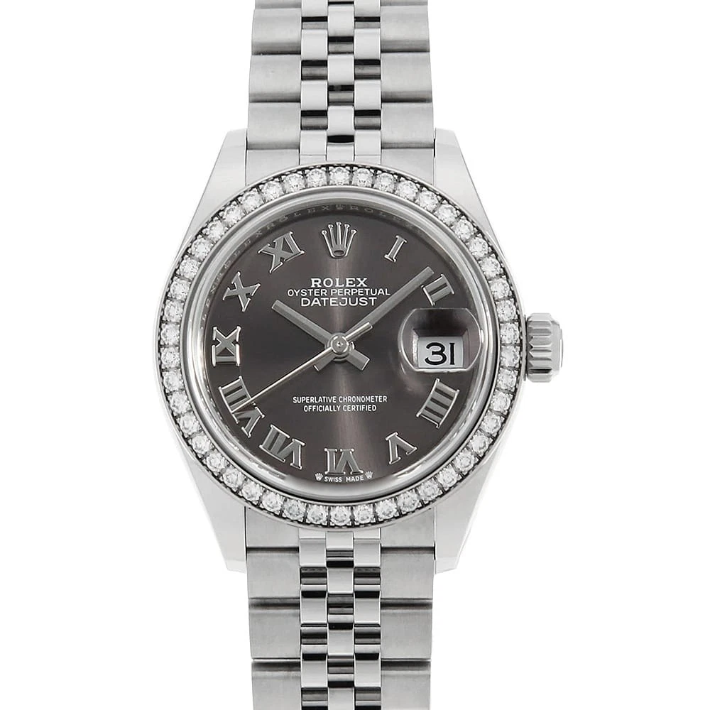 Rolex — ROLEX datejust bezel diamond 279384RBR gray Roman 5 row jubilee bracelet Ran...