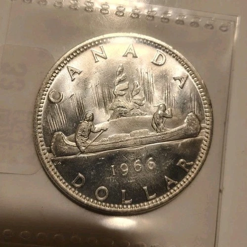 Canada 1966 Silver $1 Dollar Coin KM# 64 Uncertified Fineness 0.8