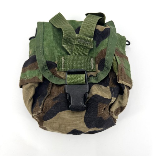 US Military 1 QT MOLLE Utility Canteen Pouch WOODLAND CAMO - VGC
