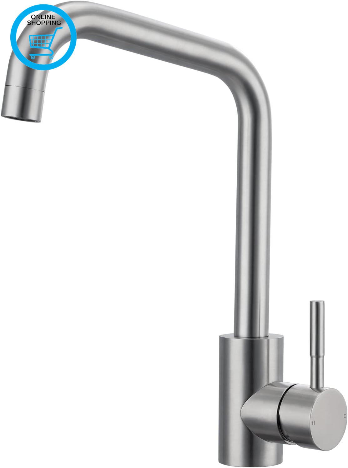 Kitchen Tap Brushed Nickel Kitchen Sink Mixer Tap Stainless Steel Rectangle with