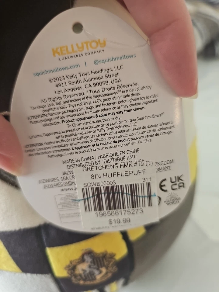 Squishmallow Harry Potter Hufflepuff Badger KellyToy Plush from Disneyland - Image 4 of 4
