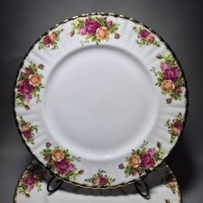 4x Royal Albert Old Country Roses Dinner Plates 10.5" Set Vintage England 