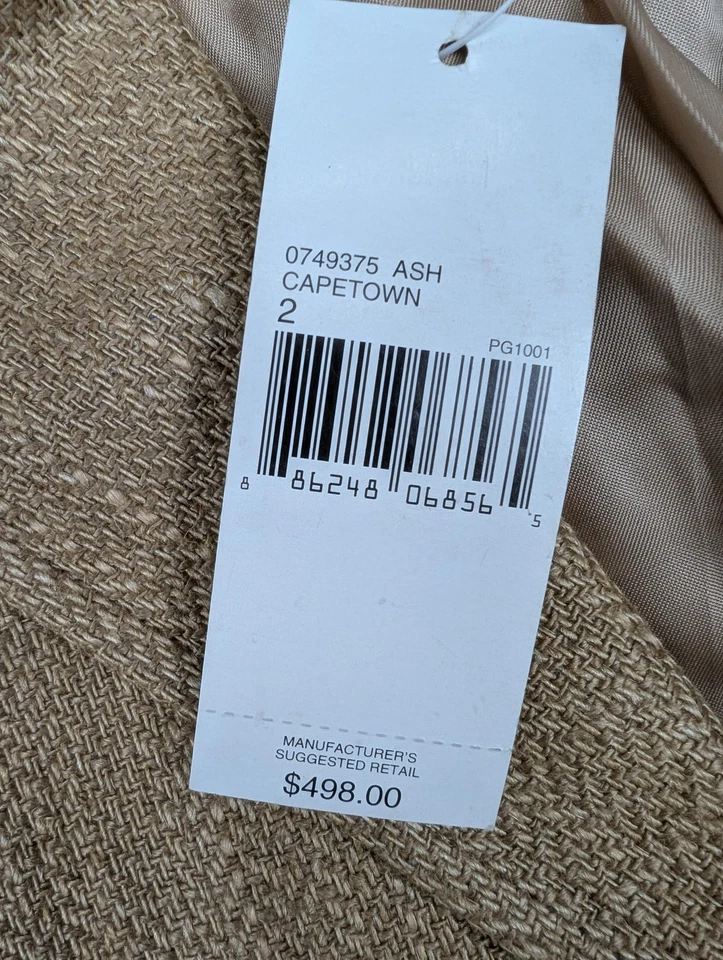 Blazer Ralph Lauren Mujer 2 Tostado Lino Seda Capetown Codo Parche Hecho en Italia Foto 4 de 4