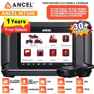ANCEL MT500 PRO WIFI OBD2 SCANNER FOR MOTORCYCLE ATV MTV DIAGNOSTIC TOOL CODING