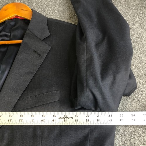 Marynarka męska Samuelsohn 44 R solidna niebieska wełniana Loro Piana dwuspadowa kurtka z dwoma guzikami - Zdjęcie 5 z 14