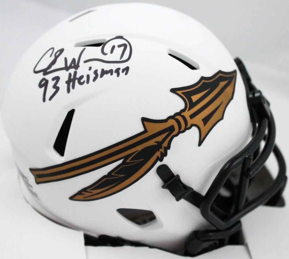 Charlie Ward Autographed Signed Florida State Seminoles FSU Seminoles Lunar Speed Mini Helmet w/93 Heisman-Prova 