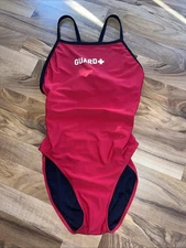 Sporti Guard Piped Thin Strap One Piece Swimsuit Womens Size 36 Red Black