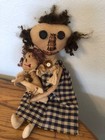17" Primative Folk Art Doll & Little Friend — photo 1