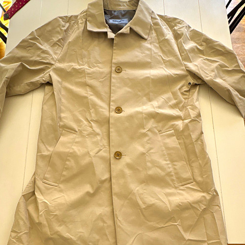 DKNY, DKNY Men’s Beige Button Front Lined Twill Long Trench Coat Size 42L