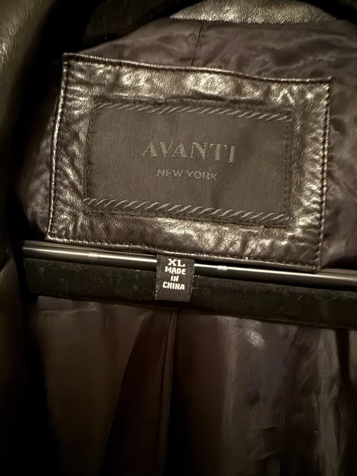 Chaqueta de cuero genuino negra Avanti New York para damas talla XL USADA EN EXCELENTE ESTADO suave como la mantequilla Foto 2 de 4