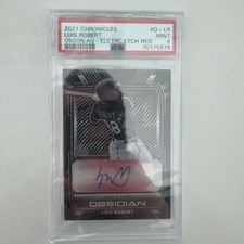 2021 Panini Chronicles Obsidian Autographs Luis Robert Etch Red /25