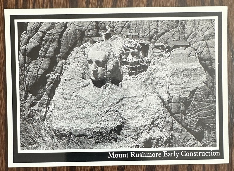 Real Photo RPPC Postcard. Mt. Rushmore Under Construction.