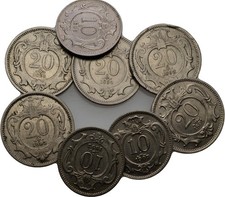 Austria Austria Franz Joseph I., 20 Heller 8 Piece Original Coin #ZOH113