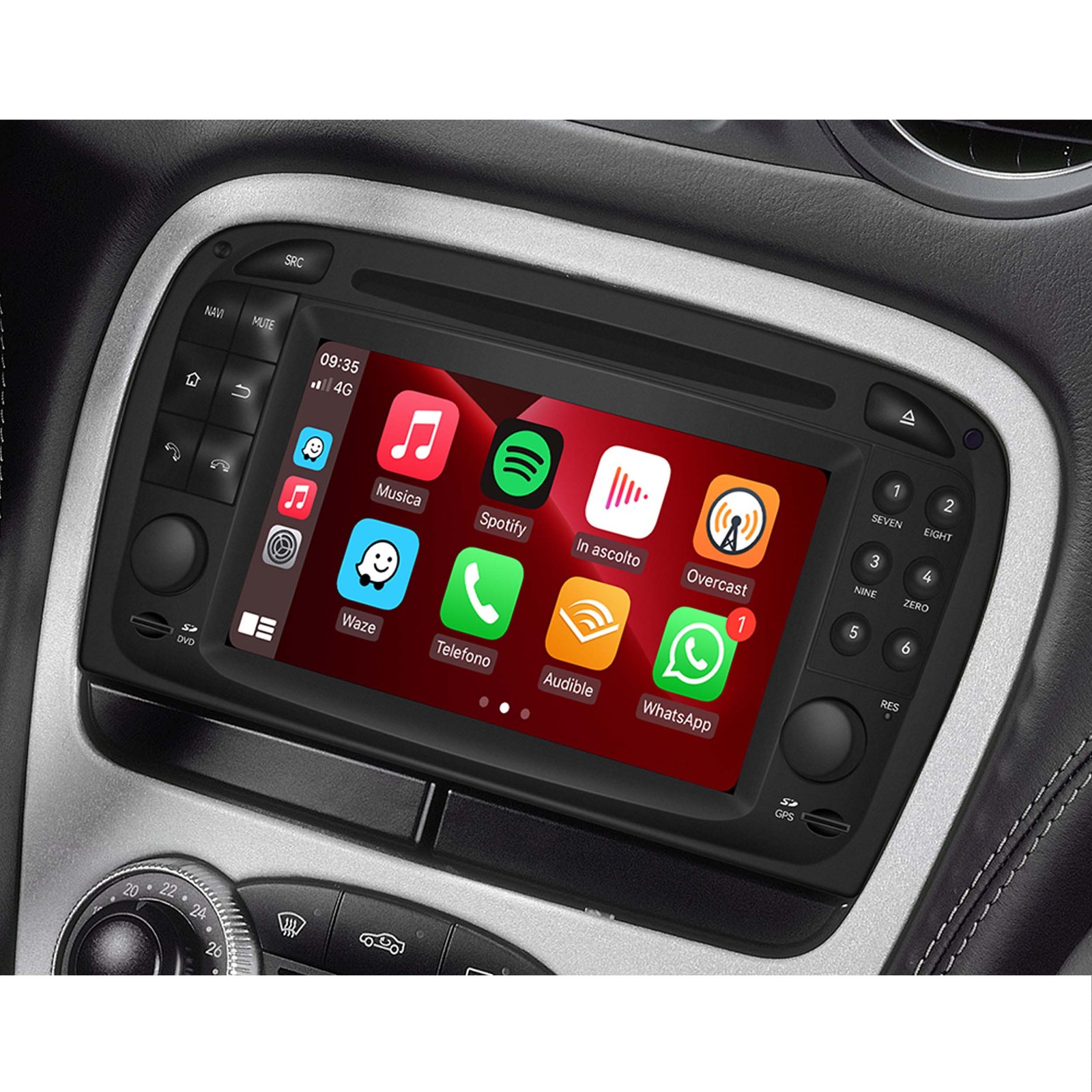 Mercedes Benz SL R230 BOSE Autoradio Android 7" Touchscreen GPS Navi CarPlay foto 6