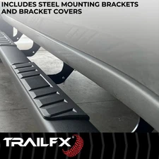 Trail FX A4004B 4" Trapezoid Straight Black Step Bar For 17-24 Ford Super Duty