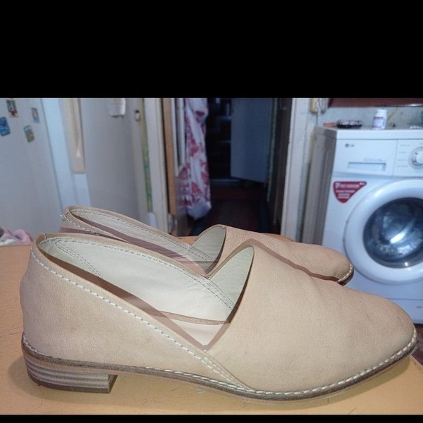 Women Clarks Heels Beige Leather 37 #7A1D