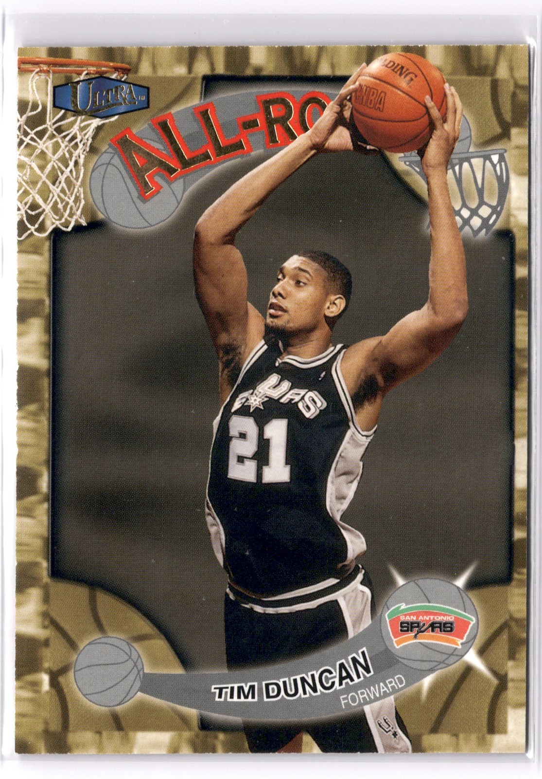 Tim Duncan 1997-98 Ultra All-Rookie #1 AR San Antonio Spurs