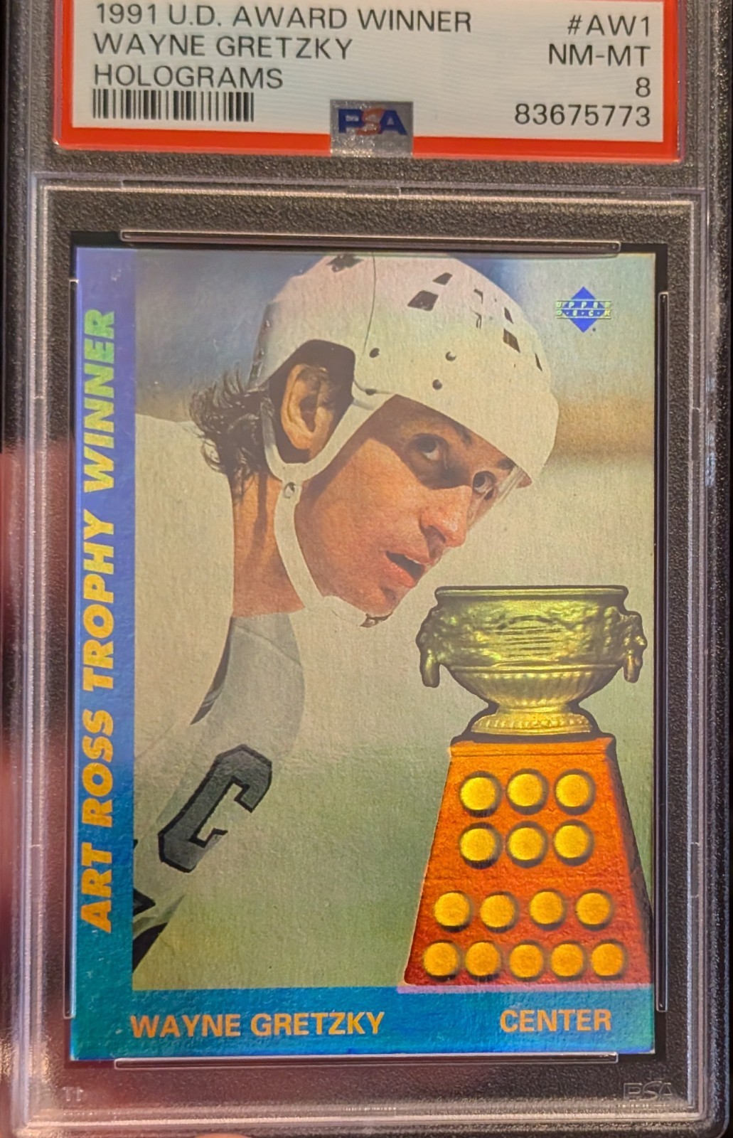 1991-92 UD-Award Winners💥Holograms💥Wayne Gretzky #AW1💥PSA  NM-MT 8 Bright  view 14