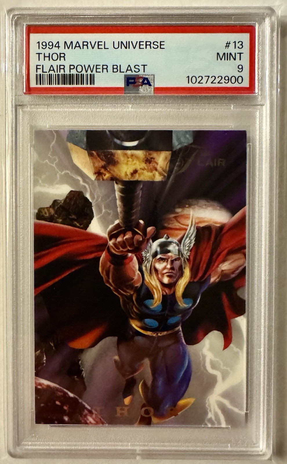 1994 Marvel Universe Thor #13 Flair Power Blast PSA 9 Mint