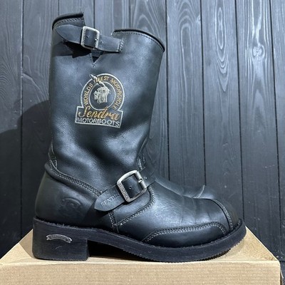 SENDRA - Men's Leather Biker Black Moto Boots 43EU 9.5US 9UK