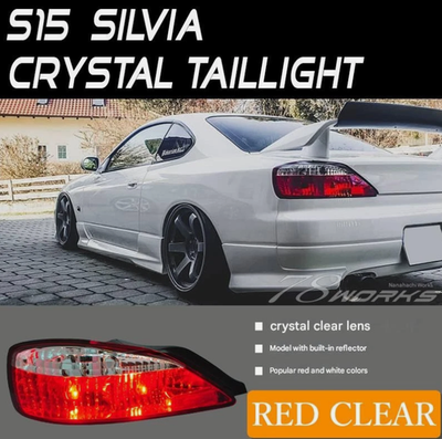 DMAX Clear Red Taillights for 99-02 Nissan Silvia S15 200SX Spec R