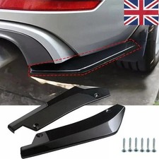 2X Universal Car Rear Bumper Protector Lip Diffuser Splitter Spoiler Gloss Black