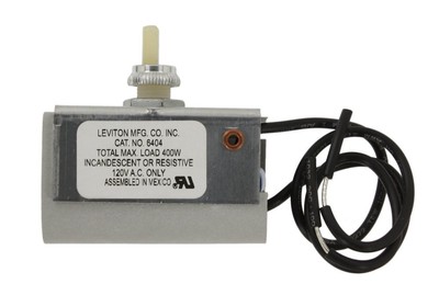 Leviton 400W Incandescent Dimmer, Single Pole, Contractor Pack, Plastic, 6404-2