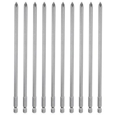 10pcs Phillips PH1 1/4\'' Hex Screwdriver Tip for Magnetic, 200mm Rod
