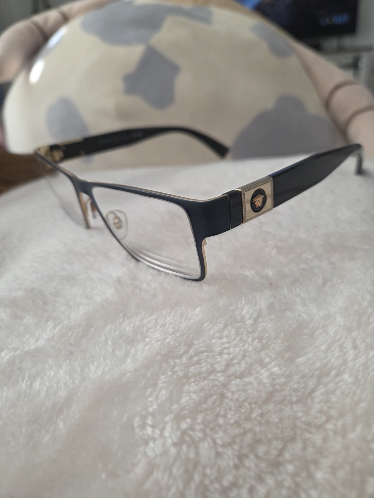 Versace MOD 1274 1468 Eyeglasses Frame 55-17-140 Blue square Medusa Arms  thumbnail 2